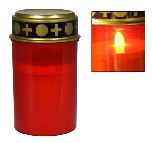 [TT90133] Grablicht LED, 6,8x12,3cm, rot mit Golddeckel